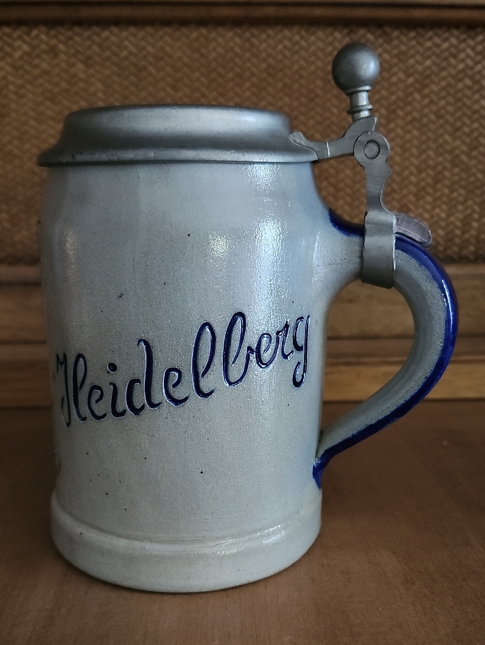 Vintage W. German Salt Glaze Beer Stein - Heidelberg / Man Cave Decor